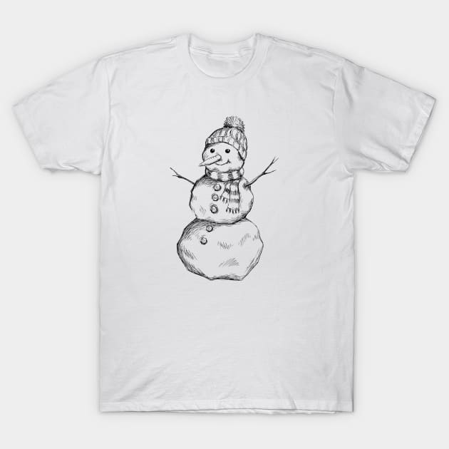 Snowman T-Shirt by rachelsfinelines